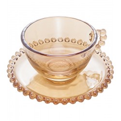 Xicara 180ml Para Cha Pearl Ambar de Cristal Ecologico